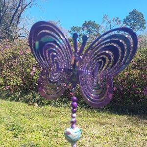Purple Butterfly Wind Spinner